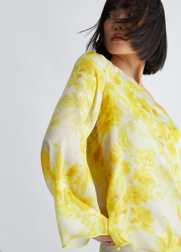 Chemises Liu Jo Floral Blouse Femme Jaune | WUZ-947231