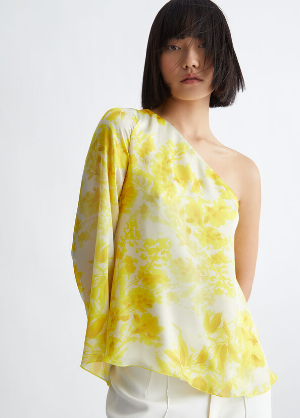 Chemises Liu Jo Floral Blouse Femme Jaune | WUZ-947231