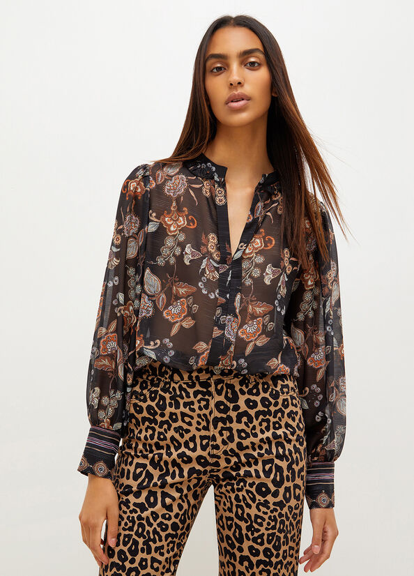 Chemises Liu Jo Floral Georgette Blouse Femme Fleur | CNU-509136