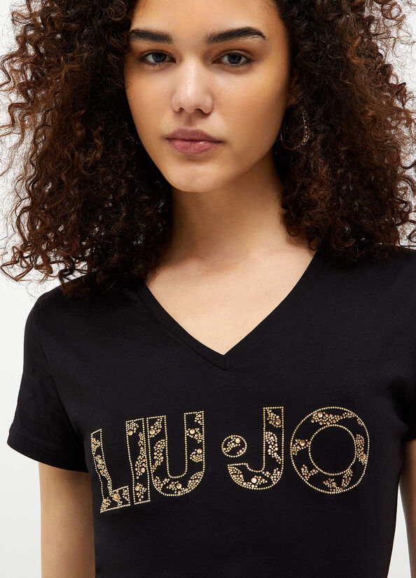 Hauts Liu Jo Eco-Friendly With Logo Femme Noir | MAT-362485