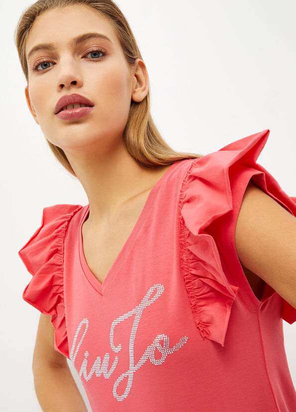 Hauts Liu Jo Eco-Friendly With Logo Femme Rouge | TGL-947328