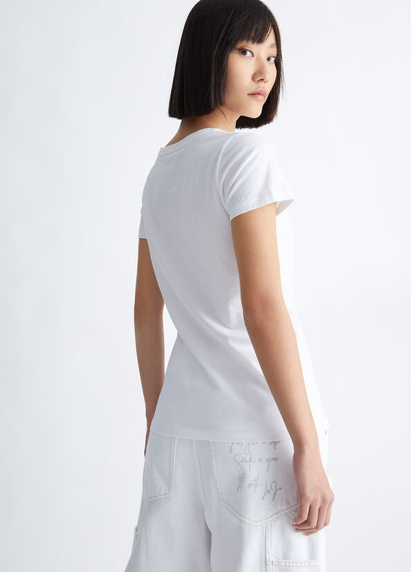 Hauts Liu Jo With Logo Femme Blanche | UIM-085639