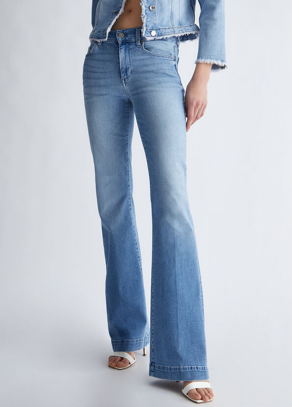 Jean Droit Liu Jo Authentic Denim Femme Bleu Clair | EVL-132546