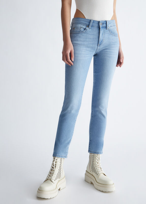 Jean Skinny Liu Jo Authentic Denim Femme Bleu Clair | FBW-807124