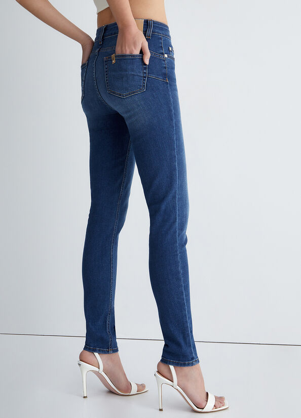 Jean Skinny Liu Jo Bottom Up Femme Bleu Foncé | SBR-376584