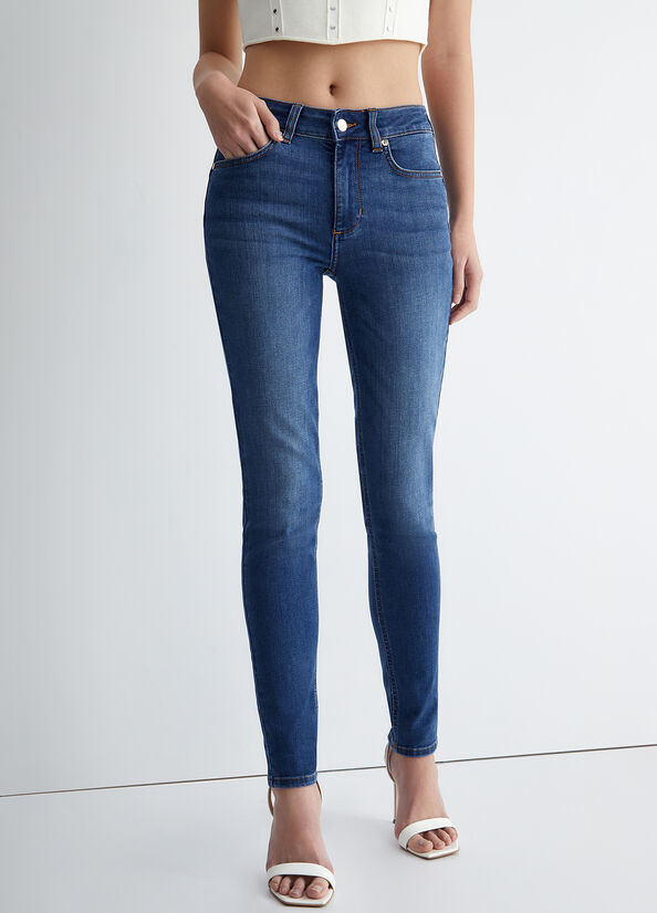 Jean Skinny Liu Jo Bottom Up Femme Bleu Foncé | SBR-376584