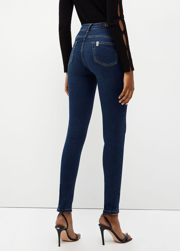 Jean Skinny Liu Jo Bottom Up Femme Bleu Foncé | TCW-804621