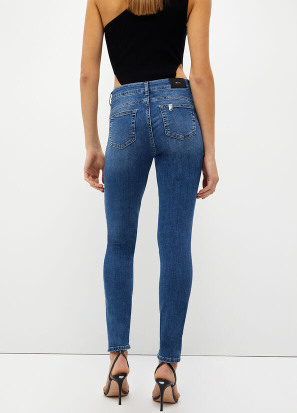 Jean Skinny Liu Jo Bottom Up Femme Bleu Foncé | YJD-739608