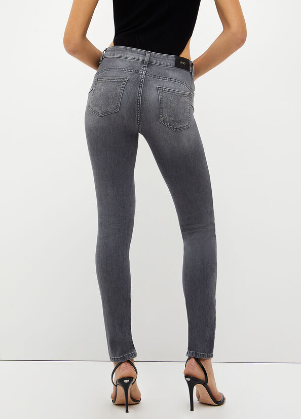 Jean Skinny Liu Jo Bottom Up Femme Grise | LUF-659103