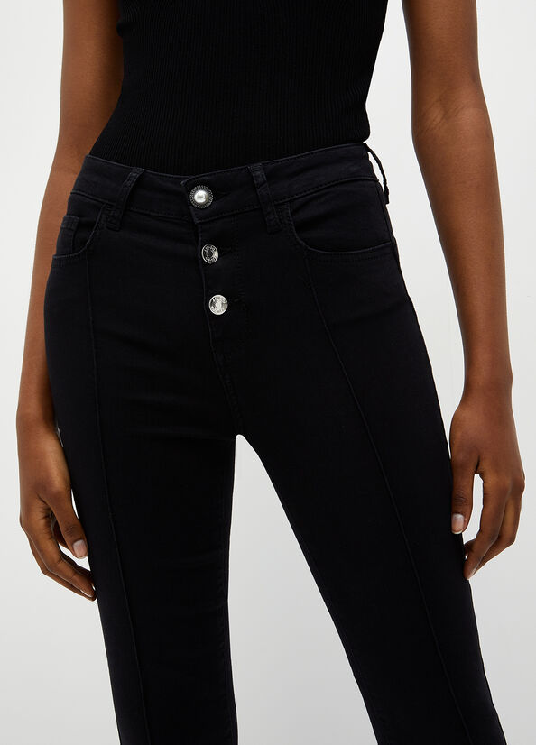 Jean Skinny Liu Jo Cropped Bottom Up Femme Noir | YMI-910357