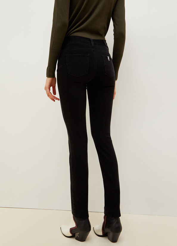 Jean Skinny Liu Jo In Stretch Denim Femme Noir | VZW-542016