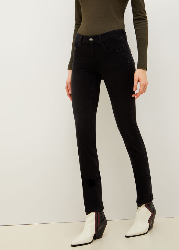 Jean Skinny Liu Jo In Stretch Denim Femme Noir | VZW-542016