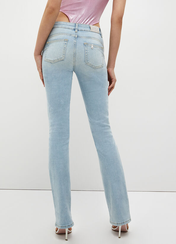 Jean Skinny Liu Jo Stretch Denim Cut Femme Bleu Clair | NGW-138750