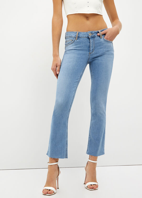 Jean Skinny Liu Jo Stretch Denim Cut Femme Bleu | TBO-814675