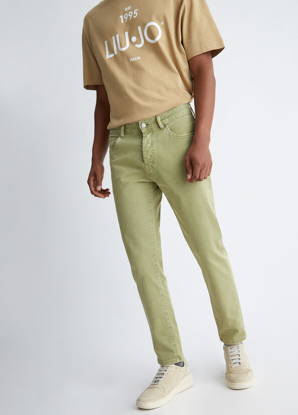 Jean Skinny Liu Jo Tapered Fit Homme Vert Olive | XFL-401795