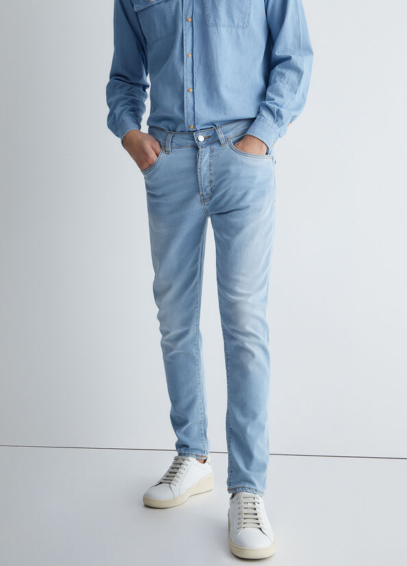 Jean Skinny Liu Jo Twisted Homme Bleu Clair | MRQ-425317