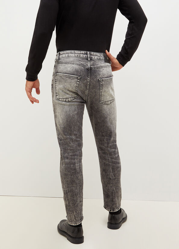 Jean Skinny Liu Jo Twisted With Marbled Effect Homme Grise Foncé | ZSO-195274