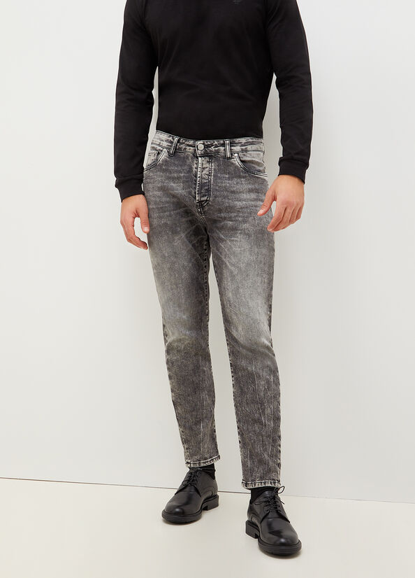 Jean Skinny Liu Jo Twisted With Marbled Effect Homme Grise Foncé | ZSO-195274