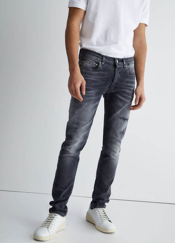 Jean Skinny Liu Jo Worn Look Slim Homme Grise | ZNI-736208