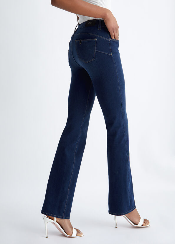 Jean Skinny Liu Jo cut Bottom Up Femme Bleu Foncé | KWC-786493