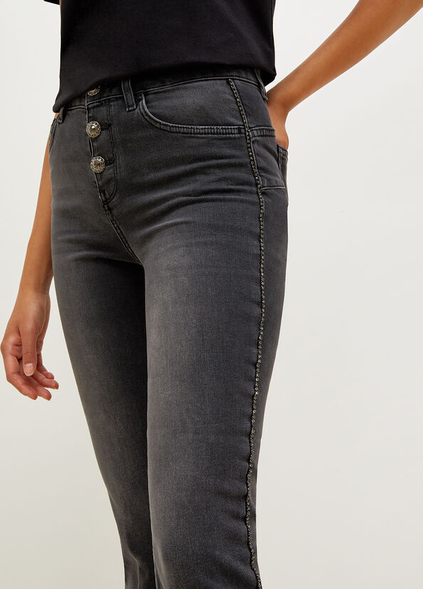 Jean Skinny Liu Jo cut With Visible Buttons Femme Noir | GHX-924370