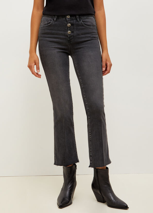 Jean Skinny Liu Jo cut With Visible Buttons Femme Noir | GHX-924370