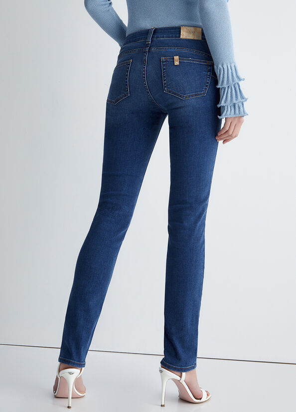 Jean Slim Liu Jo Bottom-Up Slim- Femme Bleu Foncé | YNG-751304