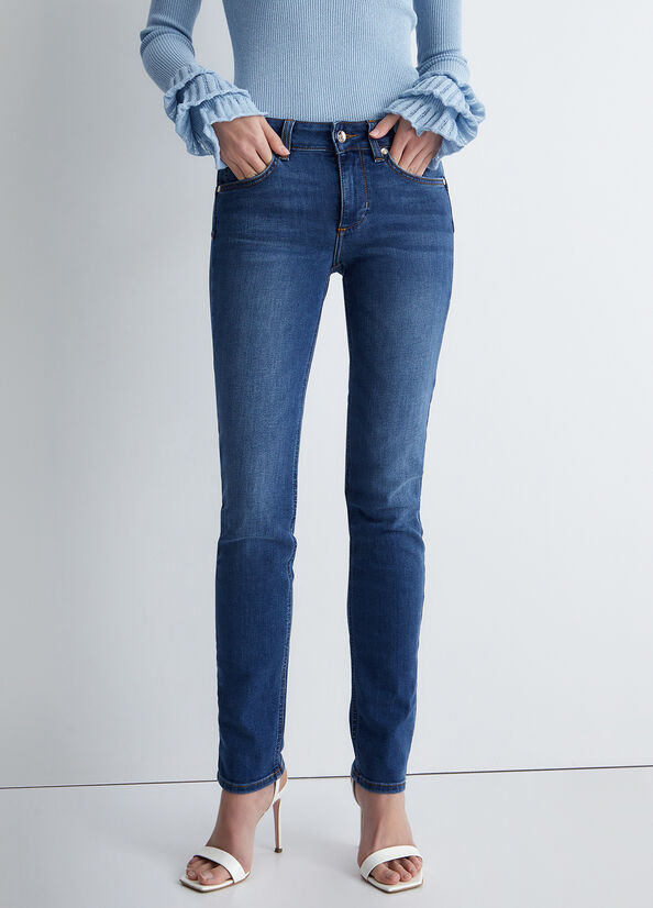 Jean Slim Liu Jo Bottom-Up Slim- Femme Bleu Foncé | YNG-751304