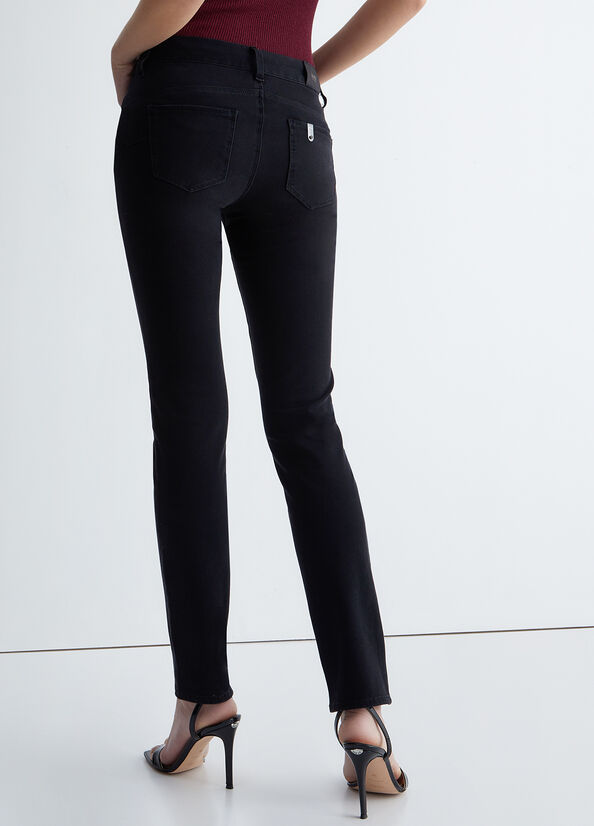 Jean Slim Liu Jo Bottom-Up Slim- Femme Noir | VTF-813756