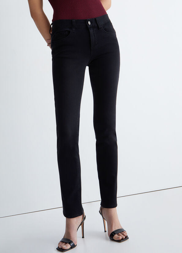 Jean Slim Liu Jo Bottom-Up Slim- Femme Noir | VTF-813756