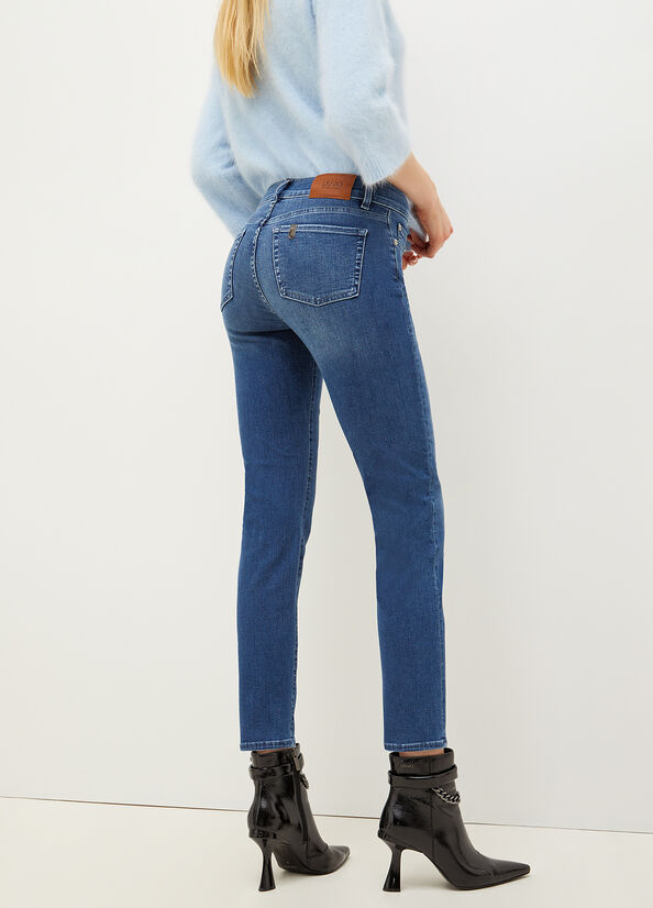 Jean Slim Liu Jo Denim Authentic Femme Bleu | KLW-468105