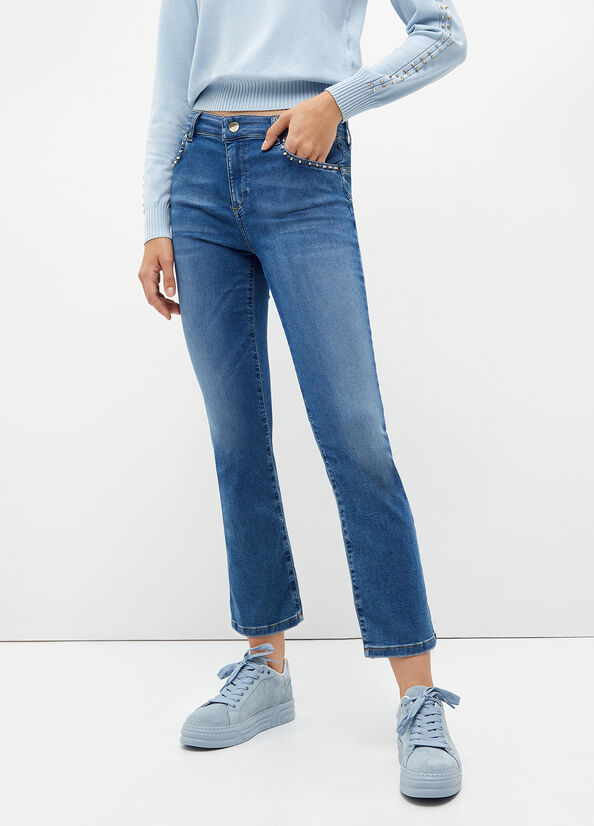 Jean Slim Liu Jo With Studs Femme Bleu | IGO-897061