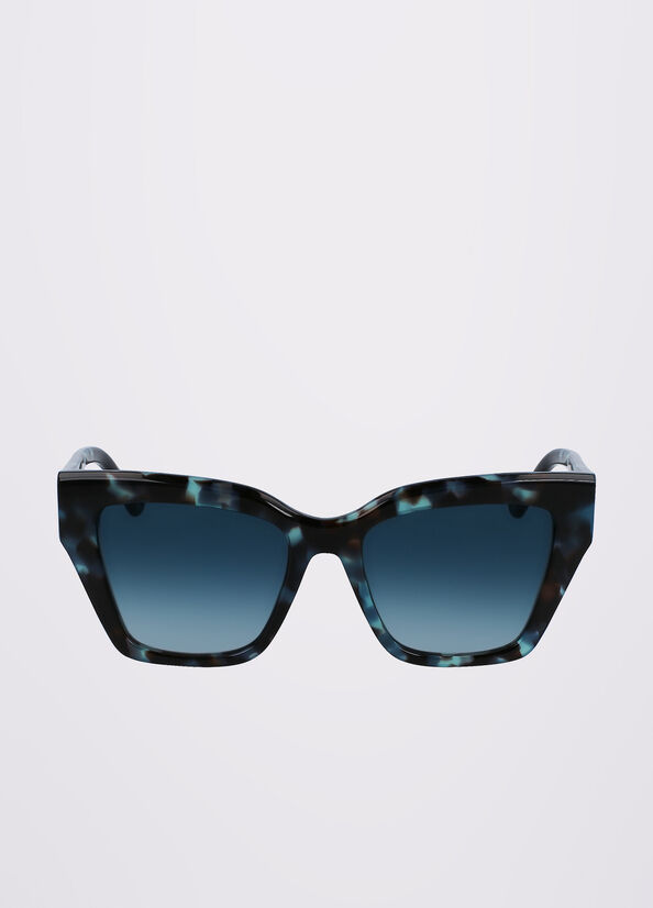 Lunettes de Soleil Liu Jo Rectangular Femme Turquoise | CQP-932580