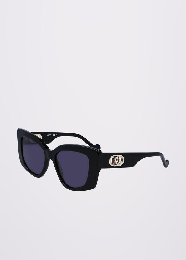 Lunettes de Soleil Liu Jo Rectangular Femme Noir | JDB-128674