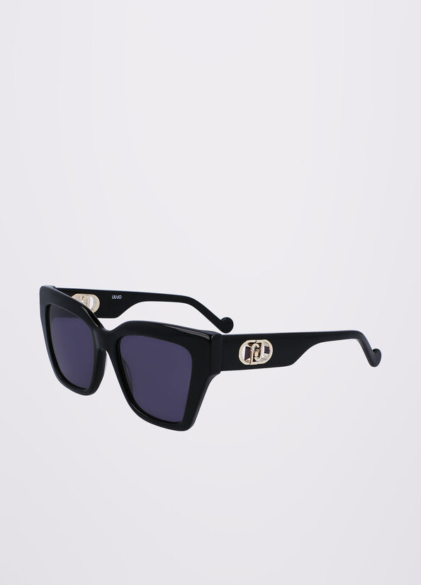 Lunettes de Soleil Liu Jo Rectangular Femme Noir | TDG-069815