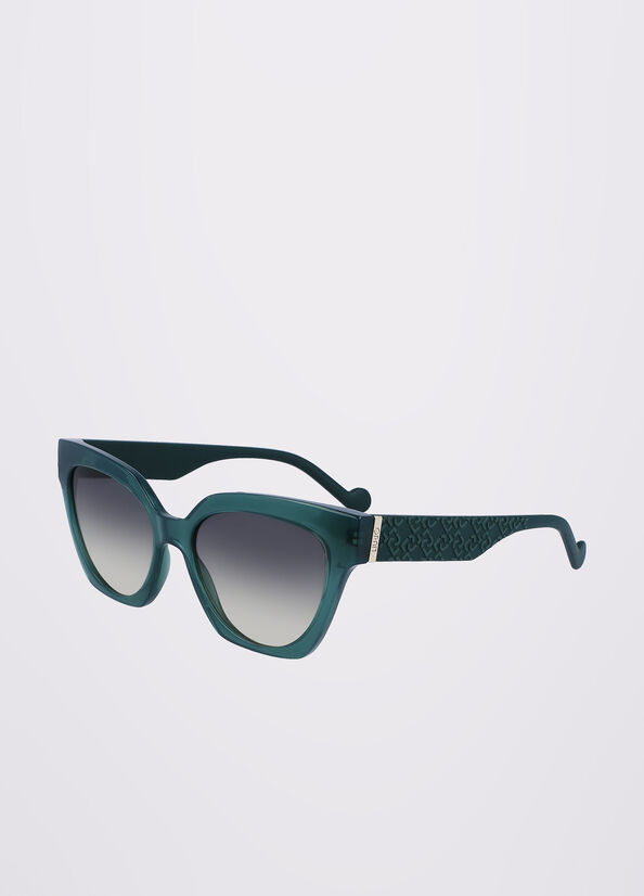 Lunettes de Soleil Liu Jo With 3d Pattern Femme Vert Clair | KHL-701593