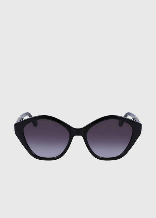 Lunettes de Soleil Liu Jo With Jewel Chains Femme Noir | GCX-159360