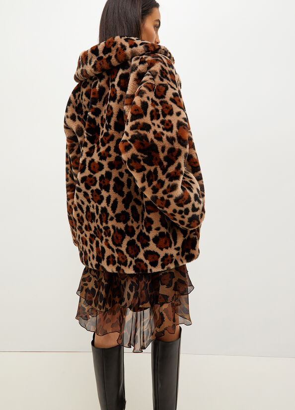 Manteaux Liu Jo Animal Print In Synthétique Fur Femme Marron | JVT-314572