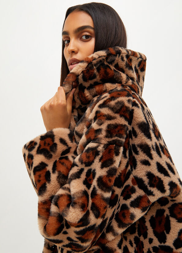 Manteaux Liu Jo Animal Print In Synthétique Fur Femme Marron | JVT-314572