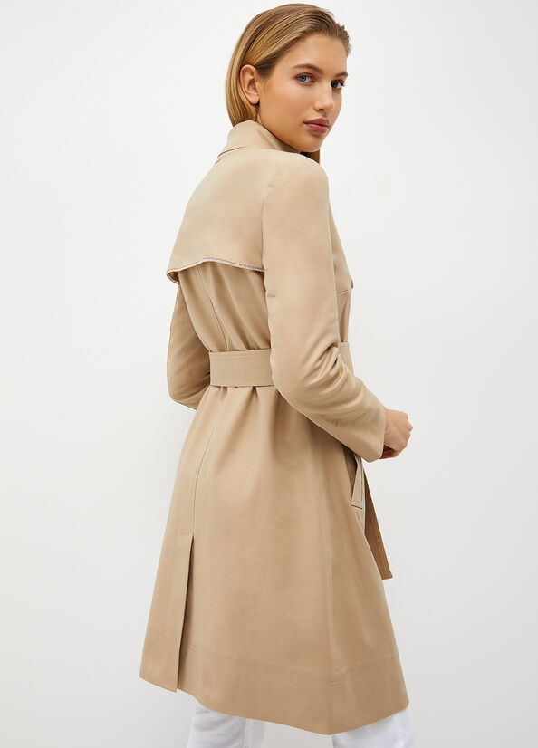 Manteaux Liu Jo Coton Trench Femme Beige | MTC-159867