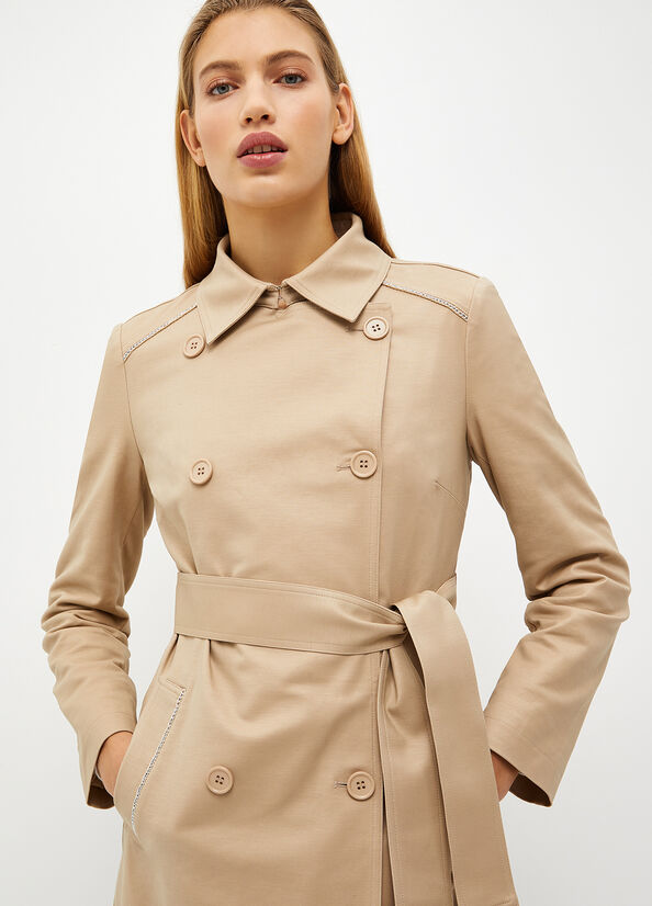 Manteaux Liu Jo Coton Trench Femme Beige | MTC-159867