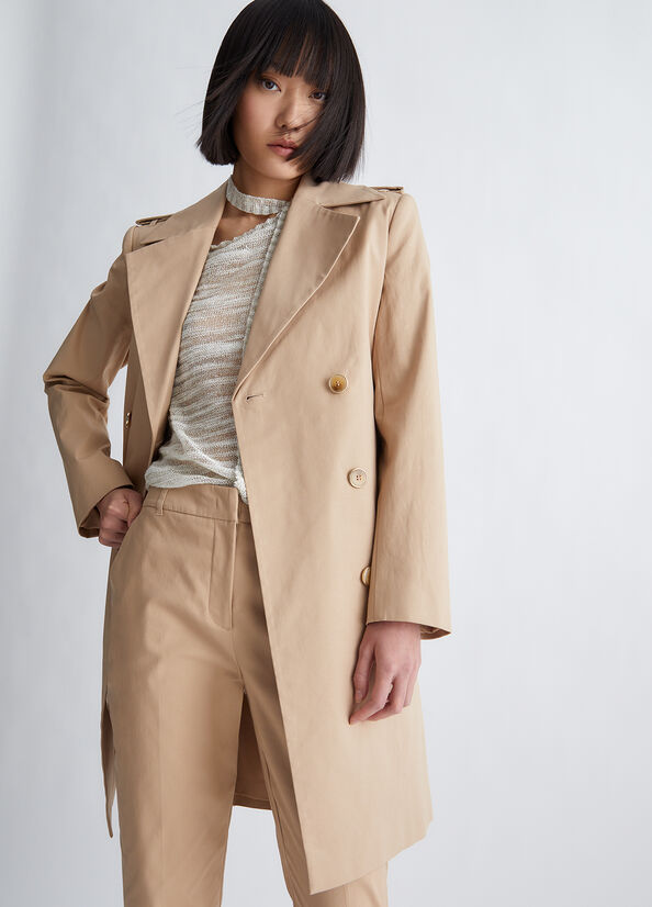 Manteaux Liu Jo Eco-Friendly Trench Femme Beige | FNR-682054