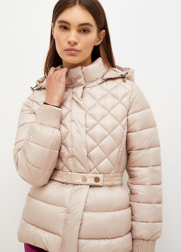 Manteaux Liu Jo Encapuchonné, Eco-Friendly Gilet Femme Rose Clair | ABI-403827