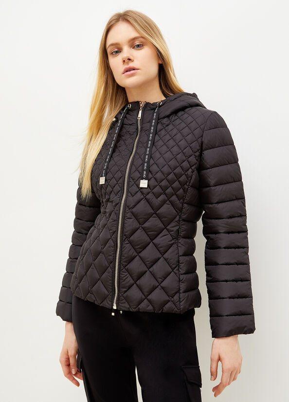 Manteaux Liu Jo Matelassé Down With Hood Femme Noir | LXZ-350942