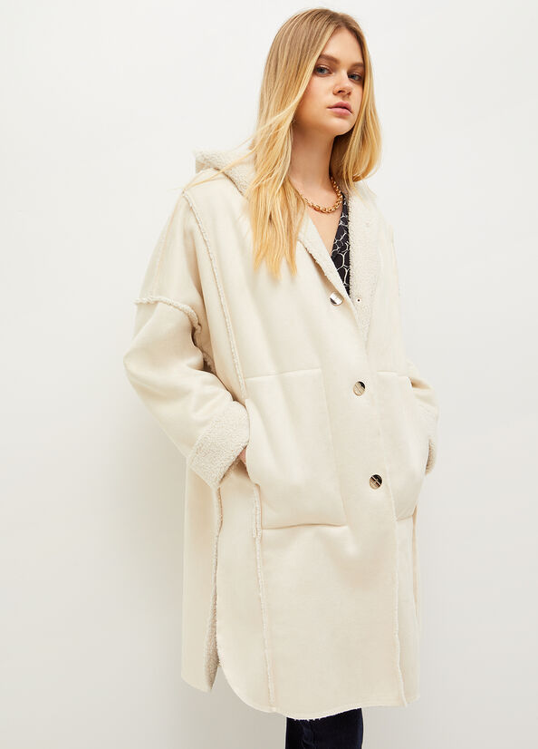 Manteaux Liu Jo With Hood Femme Blanche | YIG-892715