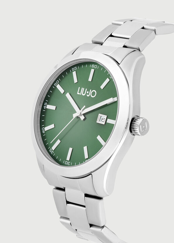 Montre Liu Jo Steel Homme Argent Vert | ECM-850146