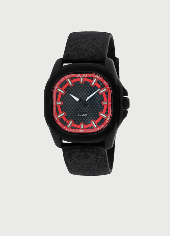 Montre Liu Jo With Denim Brides Homme Noir Rouge | CST-193270