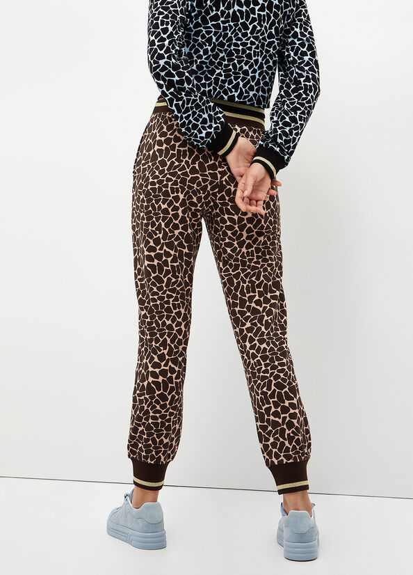 Pantalon Liu Jo Animal-Print Jogging Femme Marron | TNZ-275630