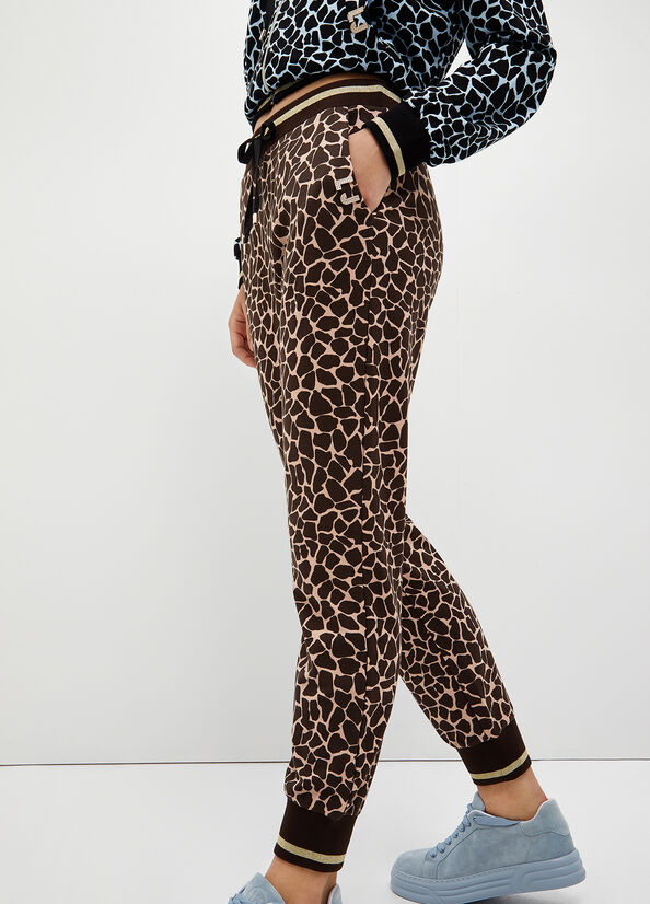 Pantalon Liu Jo Animal-Print Jogging Femme Marron | TNZ-275630