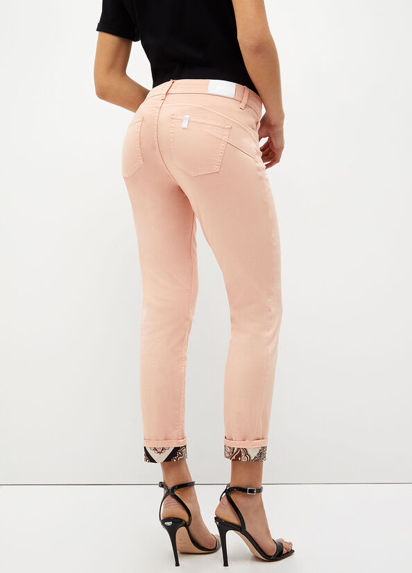 Pantalon Liu Jo Bottom Up Satin Femme Corail | TWF-789412